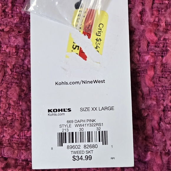 Nine West Fuchsia Buttoned Pencil Skirt - Picture 5 of 8